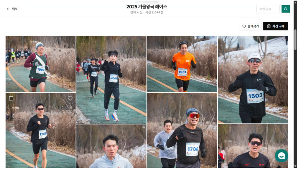완주 사진으로 작가 후원 서비스 화면 예시